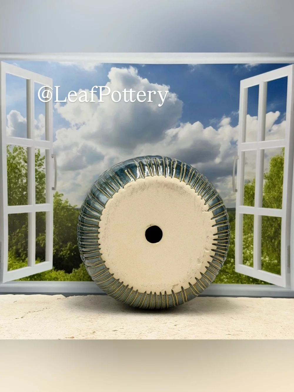 Ceramic Dandelion Planter with Drainage Hole, Embossed Botanical Flower Pot